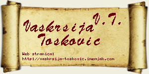 Vaskrsija Tošković vizit kartica